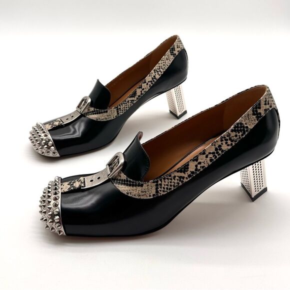 Gucci Spice Lux Python Avana Black and Silver Spiked Metal Heel Pumps EU 39 US9 - Picture 11 of 14